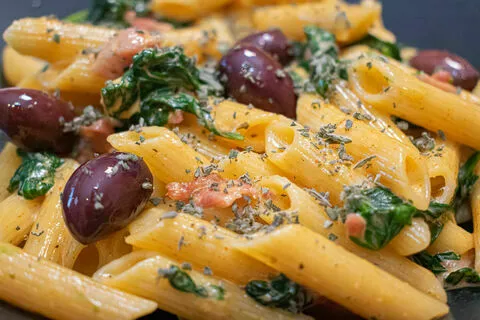 Cover for Bacon and Spinach Penne